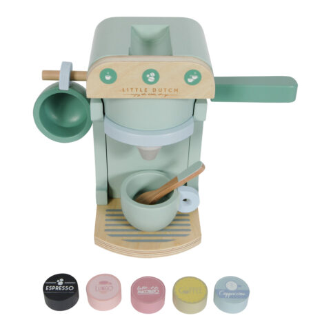 Seconds image for Little Dutch Wooden Espresso Machine - Start your day with a delicious breakfast! With this Little Dutch wooden espresso machine, the daily process of breakfast will become a game! Make coffee with your child and learn the flavours of espresso!