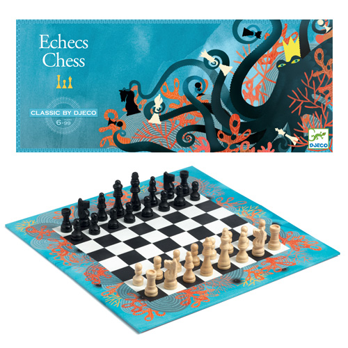 Djeco Επιτραπέζιο Σκάκι Κωδικός: 05216 - Κλασσικό επιτραπέζιο παιχνίδι σκάκι από την εταιρεία Djeco. Η μάχη ξεκίνησε! Κινήστε στρατηγικά τα πιόνια σας, έτσι ώστε να εξολοθρεύσετε το στρατό και τον βασιλιά του αντιπάλου και να οδηγηθείτε στη νίκη. Διαστάσεις κουτιού: 38x16x3. Παίκτες: 2. Κατάλληλο για παιδιά ηλικίας από 6 ετών.