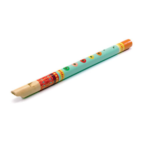 Djeco colorful wooden flute 30cm. Code: 06010 - A colourful flute from the French company Djeco. A classic musical instrument for your child's first steps in music! Suitable from 3 to 15 years old. It is 30 cm long.