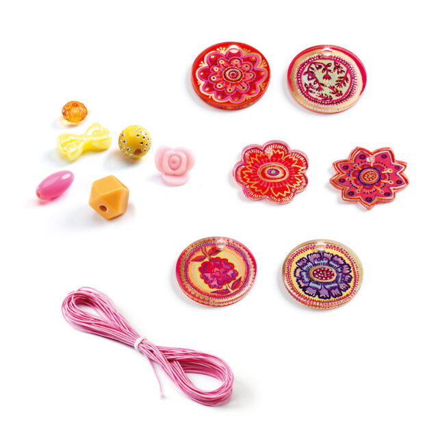 Seconds image for Djeco jewelry construction with various beads 'Flowers' Code: 09854 - Age: from 6 to 10 years old