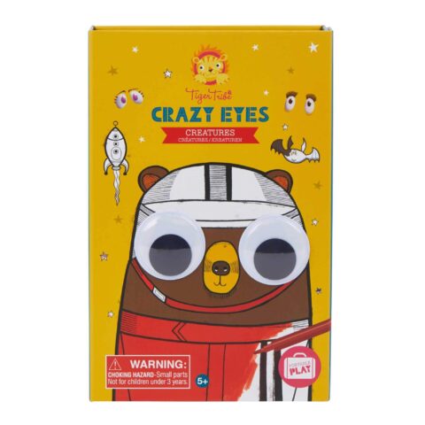 BER-3760265 TIGER TRIBE. Painting block  "Crazy Eyes – Creatures" - Crazy Eyes - Creatures takes creativity to the next level. Kids can colour in the original illustrations of robots, bears and more, completing the pictures with the stick-on googly eyes included, then pull the finished artwork from the booklet and display on the fridge for all to admire. This is our classic colouring set with an edge.                                                                           Opportunity to play without a screen and internet connection