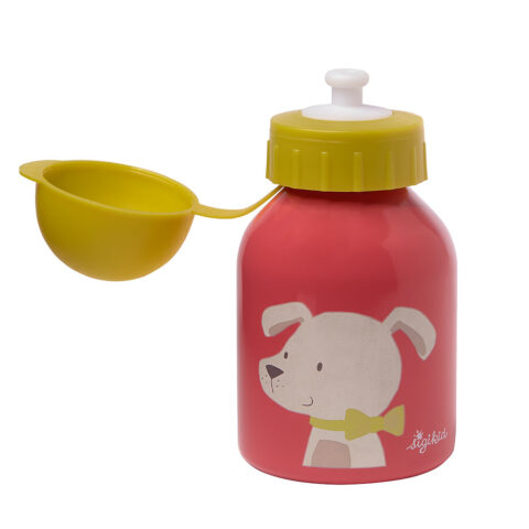 Seconds image for Sigikid Children's Stainless Steel Bottle 250ml 'Doggy' Code: 25027 - Stainless steel beverage bottles are great as sustainable solution to keep your kid hydrated! Our little bottle has the perfect size and volume (250 ml) for little tykes and a cute, colourful puppy design which appears again on a set of tablewear and a lunchbox-set.                                                                   80% Edelstahl, 15% Polypropylen, 5% Polyethylen                                                3-8 years