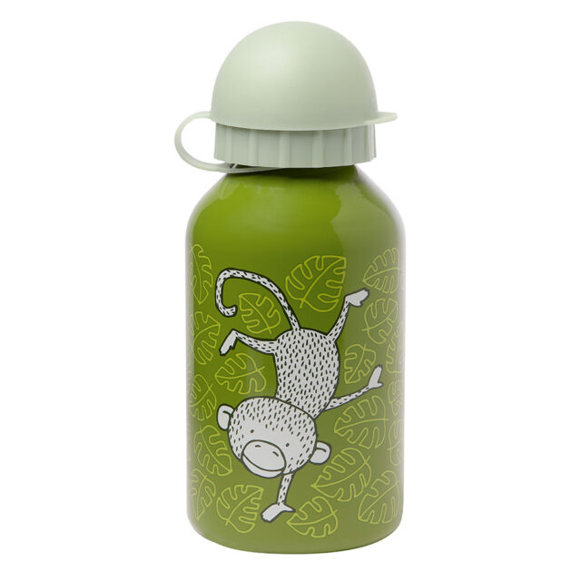 Sigikid Children's Stainless Steel Bottle 350ml 'Monkey' Code: 25035 - Stainless steel water bottle by Sigikid. Its size is suitable for children's small hands. The particularly soft material of which the lid is made allows easy opening and closing by the child. Suitable for dishwasher. Capacity 350 ml.