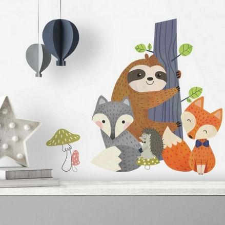 RMK4006 RoomMates. Wall Stickers "Sloths & Foxes" - Decorate the room in your own personal, elegant way with the help of RoomMates' quality stickers! RoomMates stickers leave no marks when removed.