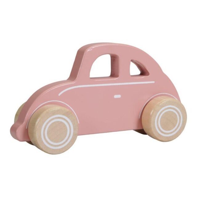 LD7000 LITTLE DUTCH. Wooden scarab car (pink) - Wooden car for hours of play.