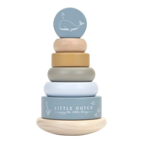 LD7013 LITTLE DUTCH. Ξύλινη πυραμίδα ταξινόμησης & ταλάντωσης Ocean - Ξύλινη πυραμίδα ταξινόμησης & ταλάντωσης για παιδιά, που έχει σχεδιαστεί για να αναπτύξει τον συντονισμό χεριών-ματιών μέσω διασκεδαστικού και πρακτικού παιχνιδιού.