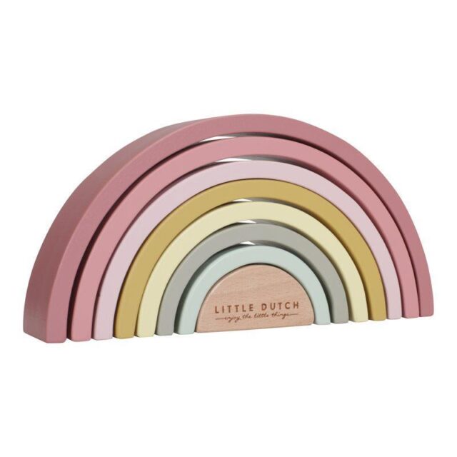 LD7033 Little Dutch Wooden 3D Rainbow Pink - A new and original stacking tower from Little Dutch, in the shape of a beautiful rainbow.