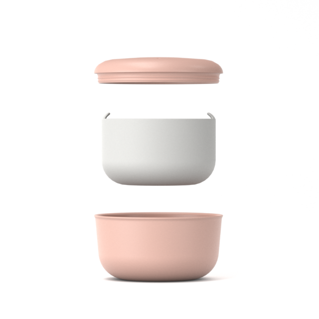 EX89837 EKOBO. Store & go food container - Our smallest food storage container lives a double life as a snack cup! It features our signature BPA free base and a 100% LEAK-PROOF, premium food-grade silicone lid. Fill them with apple sauce for baby, or nuts for toddlers on up