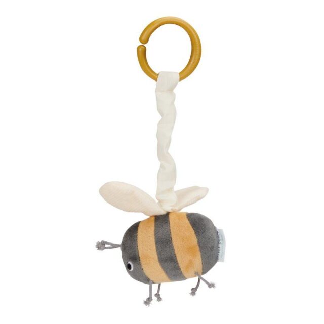LD8513 Little Dutch Fabric Bee with Bumblebee vibration - This cute bee will become your child's favourite friend. Pull the string and it will start to move. What a funny feeling! Thanks to the ring, the bee can easily  hung on the playpen, car seat or stroller.