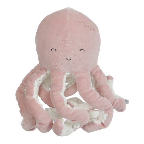 LD4803 LITTLE DUTCH. Cuddly toy Octopus Ocean Pink - Who doesn't want to cuddle with an octopus? This Little Dutch cuddly toy is approximately 22 cm long and wonderfully soft. The fabric offers different textures that have a great feel to them and its tentacles are fun to play with. The octopus makes a nice nursery accessory, but most of all he loves to cuddle with you.