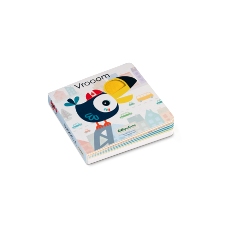 LΙ83189 LILLIPUTIENS- Βιβλιαράκι αφής & ήχων Vroom - Το βιβλίο αφής και ήχων της Lillutupens, είναι ιδανικό για να ανακαλύπτει το παιδί σας τους ήχους των οχημάτων και να μαθαίνει τη μορφή τους, αγγίζοντας παράλληλα διαφορετικές υφές.