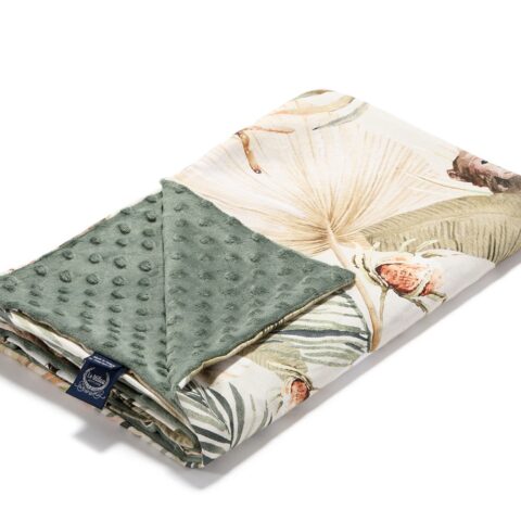 THIN BLANKET BOHO COCO - KHAKI - La Millou's delicate double-sided baby blanket (100 cm x 80 cm) is ideal for the warmest and sweetest cuddles.