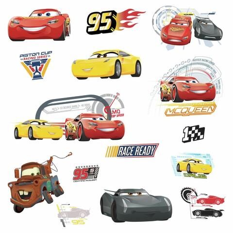 Seconds image for RMK3353 RoomMates. Wall Stickers "Cars 3". - Decorate the room in your own personal, elegant way with the help of RoomMates' quality stickers! RoomMates stickers leave no marks when removed.