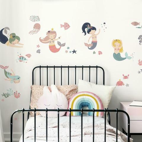 Third image for RMK4394 RoomMates. Wall stickers "Pastel Mermaids". - Decorate the room in your own personal, elegant way with the help of RoomMates' quality stickers! RoomMates stickers leave no marks when removed.