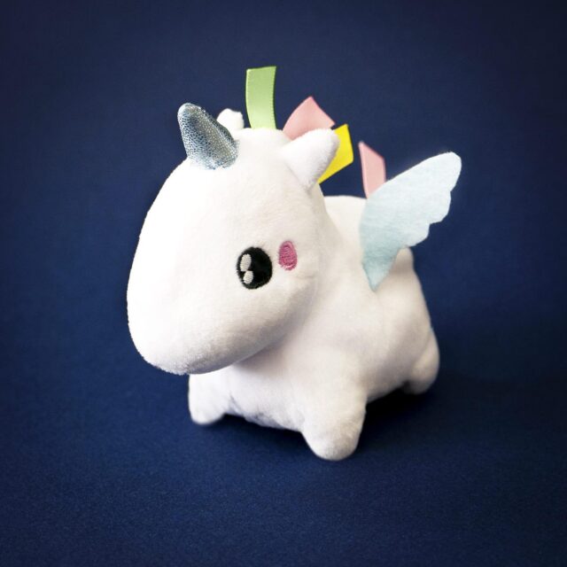 2313 SHAKIES-UNICORN. Fabric animal with light Unicorn - A magical animal by Pabobo, that will help your baby to fall asleep peacefully and play when he is awake!