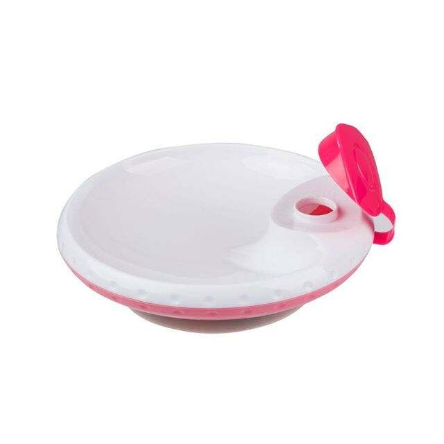BabyOno: Bowl that keeps food warm Pink - The perfect bowl to keep baby's food warm! Putting hot water in the socket will keep your baby's food at the right temperature for longer!