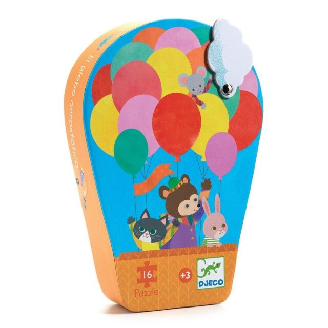 Djeco Mini Puzzle 16 pcs. 'Balloon' - Wonderfully illustrated, schematic puzzle by Djeco that will creatively engage our little ones. It consists of 16 pieces and is suitable for children aged 3 years and above. Packing dimensions: 15.5 x 22,5 x 5 cm.
