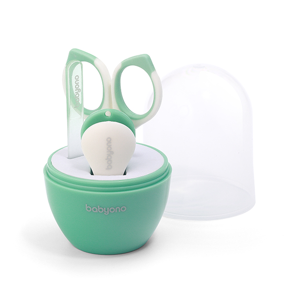 BabyOno: Nail care set for baby with case-Mint - A nursing set for your baby's nails to avoiding the scratches.
