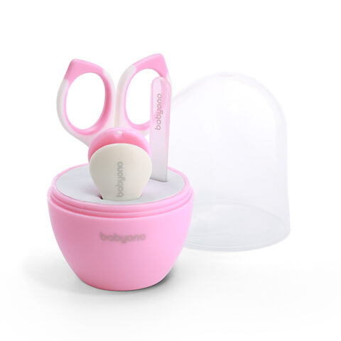 BabyOno: Nail care set for baby with case-Pink - A nursing set for your baby's nails to avoiding the scratches.