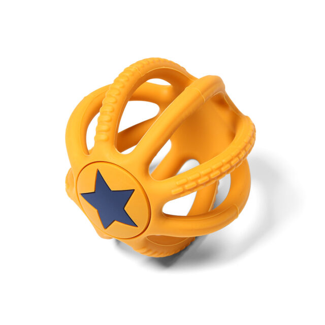 BabyOno: Orthodontic soft silicone ball with star Yellow - This ball is not like the others!