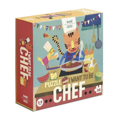 Puzzle I want to be a chef 36 Pieces PZ365 - In this colourful kitchen, aspiring chefs of all kinds cook and prepare delicious dishes!