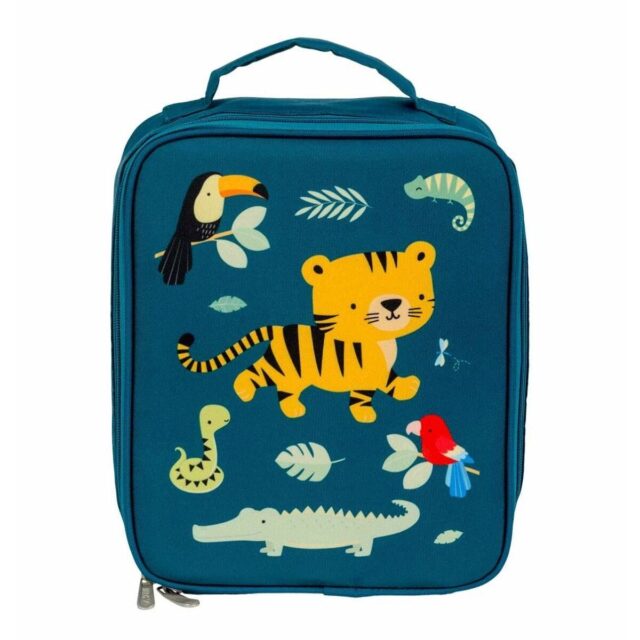 A little lovely company Cool bag: Jungle tiger - With this cool bag you can easily store snacks and drinks that must remain warm or cold. It has enough space for a lunch box, fruit and a juice box.