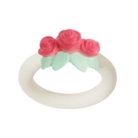 A little lovely company Teething ring Rose Bud - Is your little one teething? This teething ring with rose buds is a perfect solution. The teething toy is made with 100% natural rubber from the Hevea tree, has a subtle scent and does not contain harmful substances. Perfect for every baby or toddler who is experiencing discomfort from teething.