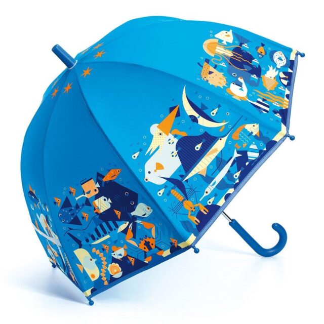 Djeco Kid's Umbrella 'Bottom' 70cm. - Autumn days will become colourful and lively with the Djeco umbrella range! The "Bottom" umbrella has cheerful matte colours, the frame is made of fibreglass and has a safe opening system to prevent injury. Get ready for the most beautiful rides! Suitable for ages 3 and up. Dimensions: 70 x 68 cm