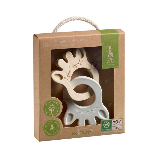 Sophie the Giraffe Ecological Toothing Rings "Silhouette Rings" - Sophie returns with a double chewing ring, taking care of the environment and the teeth.