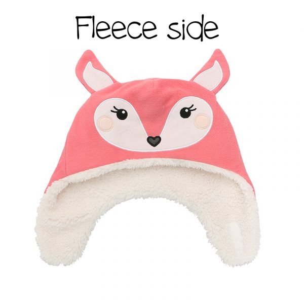 Kids & Baby Reversible Sherpa Hat - Bunny & Deer - Keep your little one toasty and warm all winter long with our adorable reversible sherpa hat. Made with soft, double-layered sherpa fleece, this two-in-one design offers double the fun with a whimsical creature featured on each side. Parents will love the quality and warmth while kids will love expressing their individuality with the playful characters. Be a bunny one day, a deer the next!                                                                                       Product Details