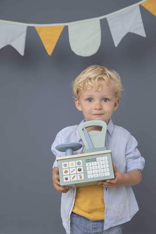 LITTLE DUTCH. Wooden Toy weighing scales - These lovely Little Dutch weighing scales come in a beautiful mint colour. They are a must-have for any market stall or kitchen.
