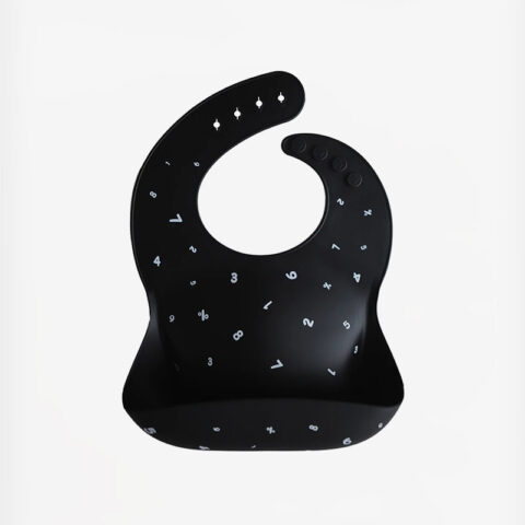 Silicone Baby Bib (Numbers Black) - Keep your little one feeling comfy and clean with our fun-loving collection of silicone baby bibs. Designed in Sweden, Mushie baby bibs feature classic patterns, capturing a look that is both timeless and elegant.