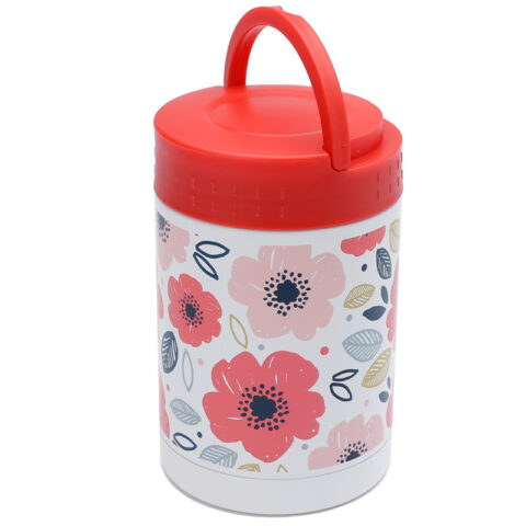 Pick of the Bunch Poppy Reusable Lunch Pot 500ml - Food container 400 ml BPA Free PVC , made of stainless steel with double wall to keep 8 hours cold and 6 hours hot drinks. The lid is BPA FREE plastic .Dishwasher is not recommended .Reusable.Gift packaging.