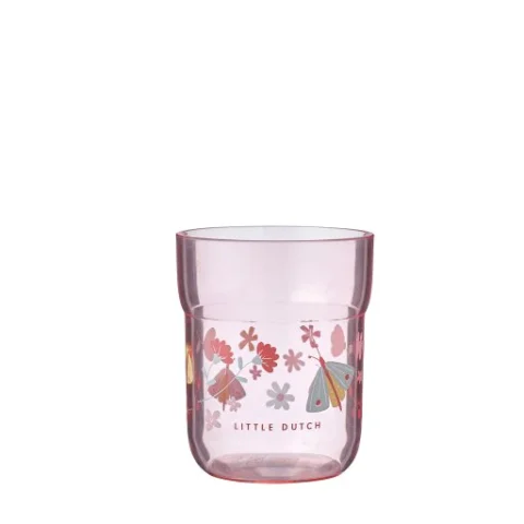 Ποτήρι ροζ διάφανο με πεταλούδες