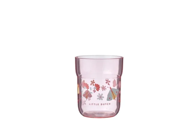 Ποτήρι ροζ διάφανο με πεταλούδες