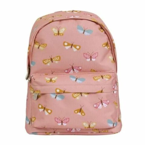 Pink bag with outer pouch and beautiful butterflies
