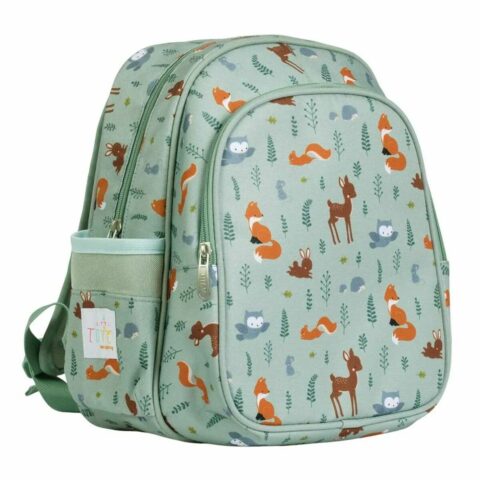 Bag in mint color with animals, side view