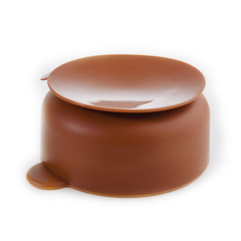 Brown silicone bowl, bottom