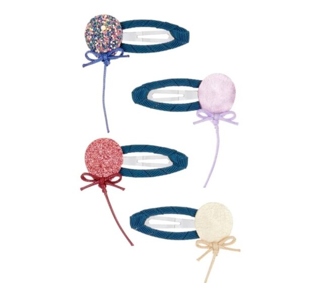 4 τσιμπιδάκια κλιπς με μπαλόνια σε 4 διαφορετικά σχέδια