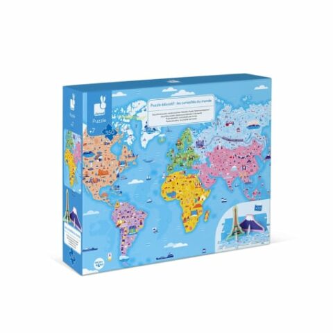 Box with world map