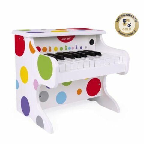 Piano white with colored circles