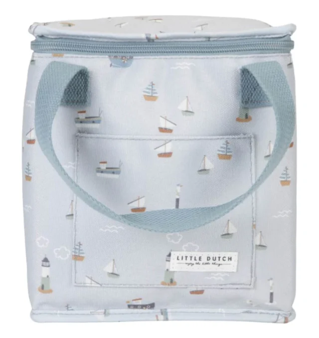 Light blue bag with boats and front pouch