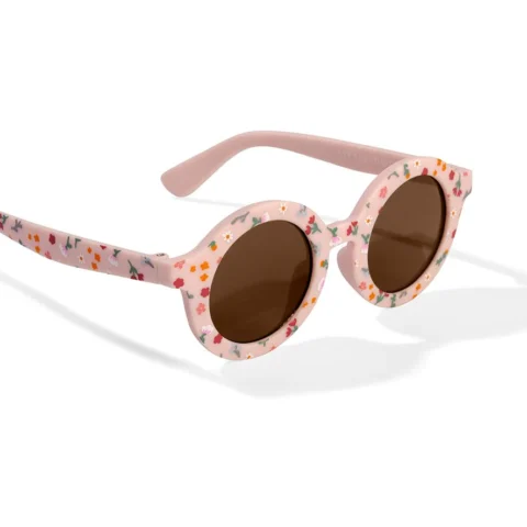 Ροζ γυαλιά με λουλούδια στρογγυλά