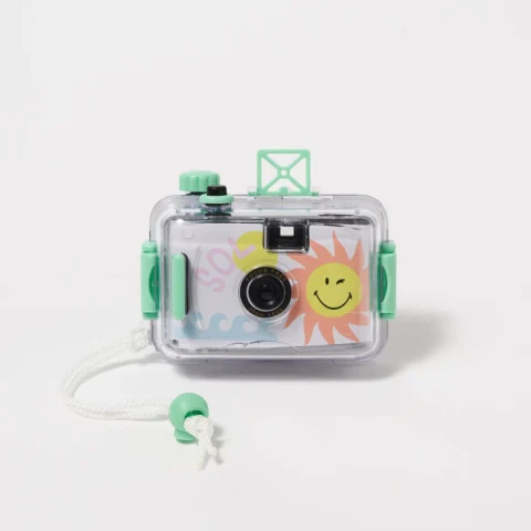 Camera with sun and string to hold it