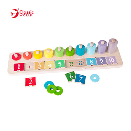 Wooden game with colours and numbers from 1- 10
