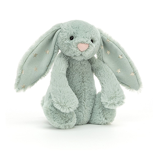 Green bunny with stars in his ears