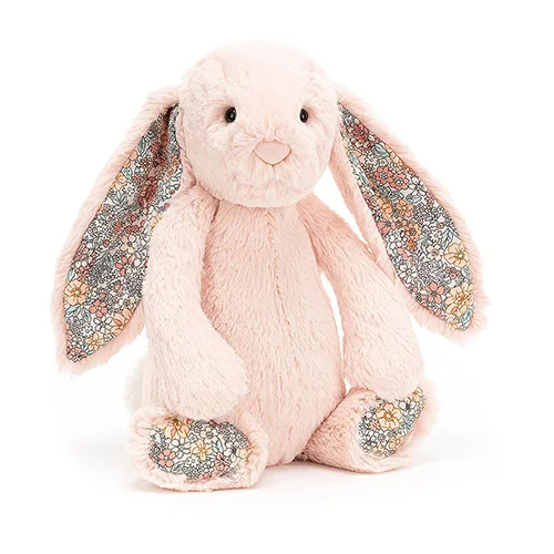 Pink bunny with floral shoes and paws