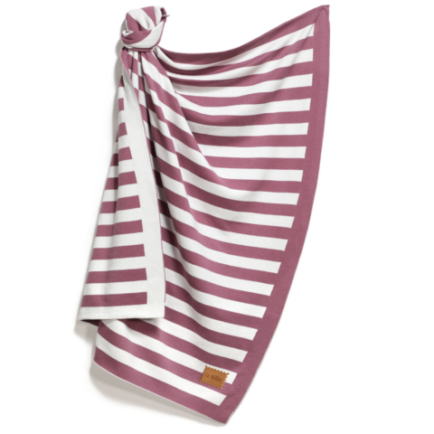 Striped blanket in purple and white