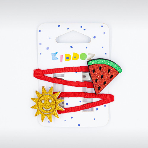hair clip with sun and watermelon