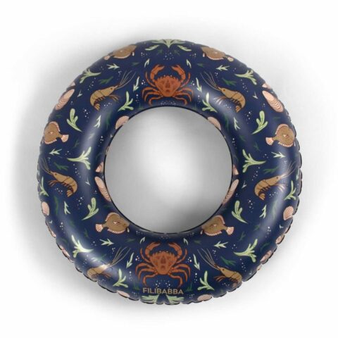 Blue round life jacket with crabs and fishes